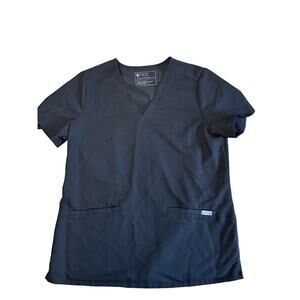 Figs Casma Three-Pocket Scrub Top in Black